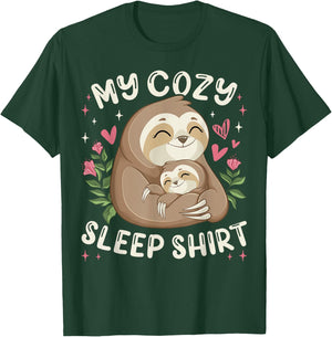 My Cozy Sleep Shirt, Sleeping Sloth with Baby T-Shirt - T-Shirt | Forest