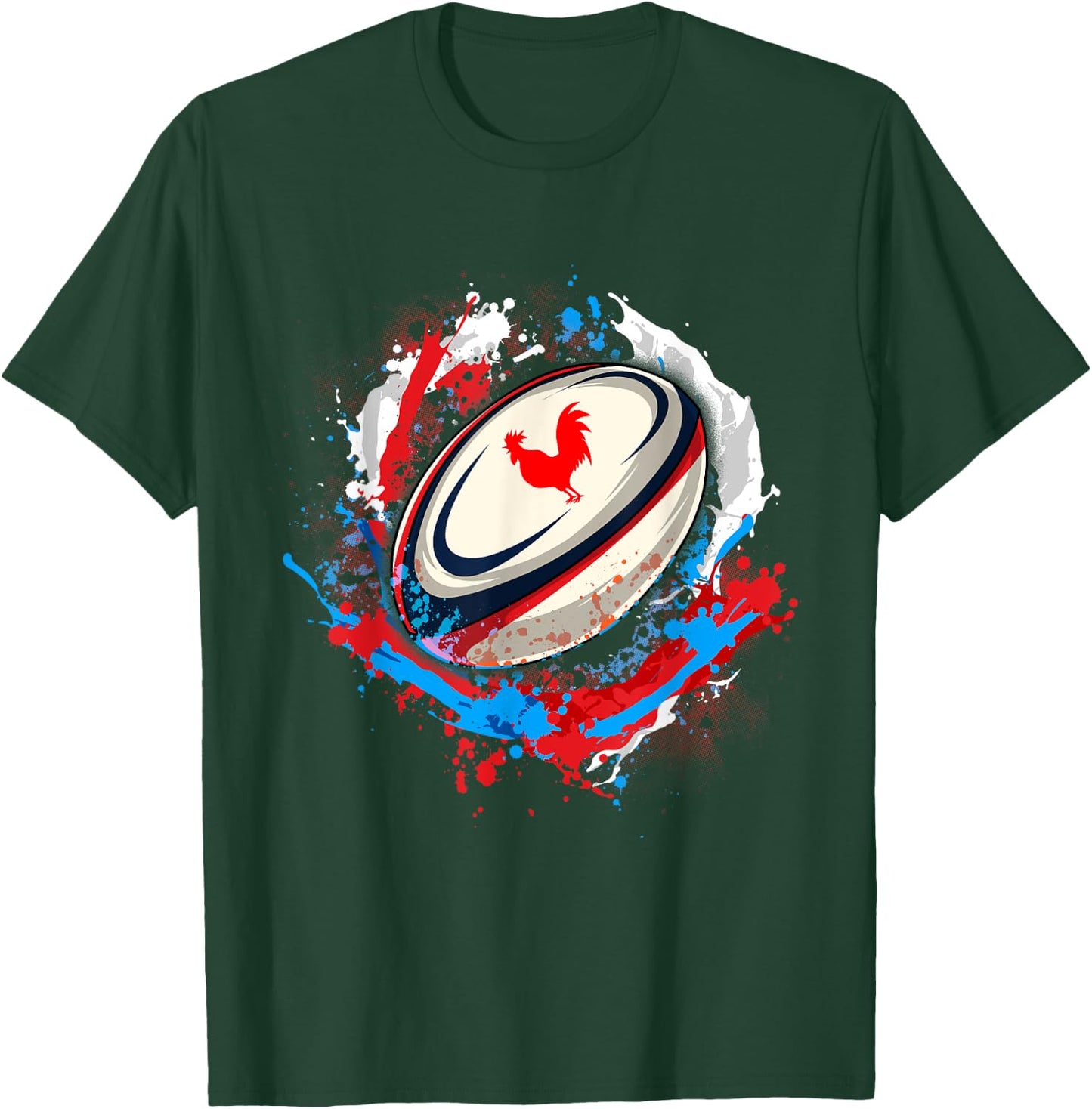 Rugby Shirt Player Child Man Flag Rooster Men Women , Black, S T-Shirt - T-Shirt | Forest
