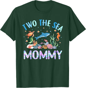 Two The Sea Mommy Birthday Girl Boy Matching Family Party T-Shirt - T-Shirt | Forest