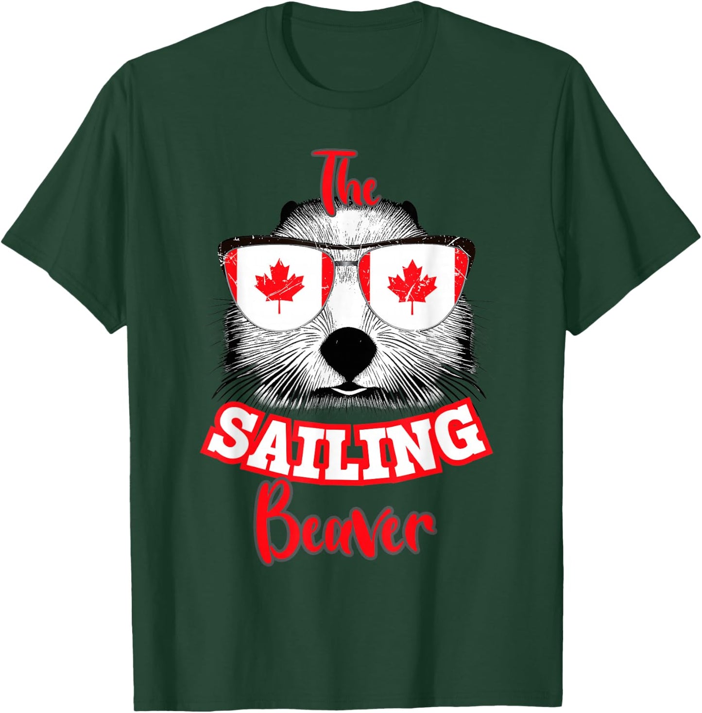 Canadian Flag 1st of July The Sailing Beaver Canada Day T-Shirt - T-Shirt | Forest
