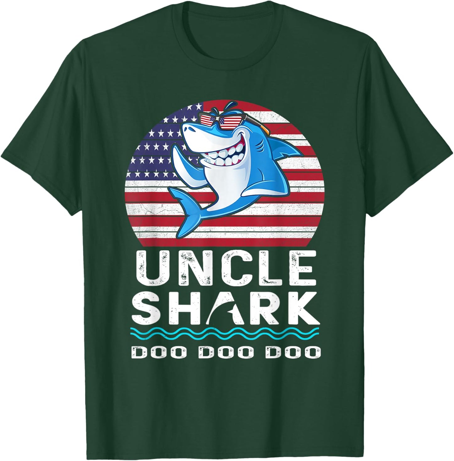 Uncle Shark Shirt Fathers Day Gift From Wife Son Daughter T-Shirt - T-Shirt | Forest
