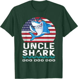 Uncle Shark Shirt Fathers Day Gift From Wife Son Daughter T-Shirt - T-Shirt | Forest