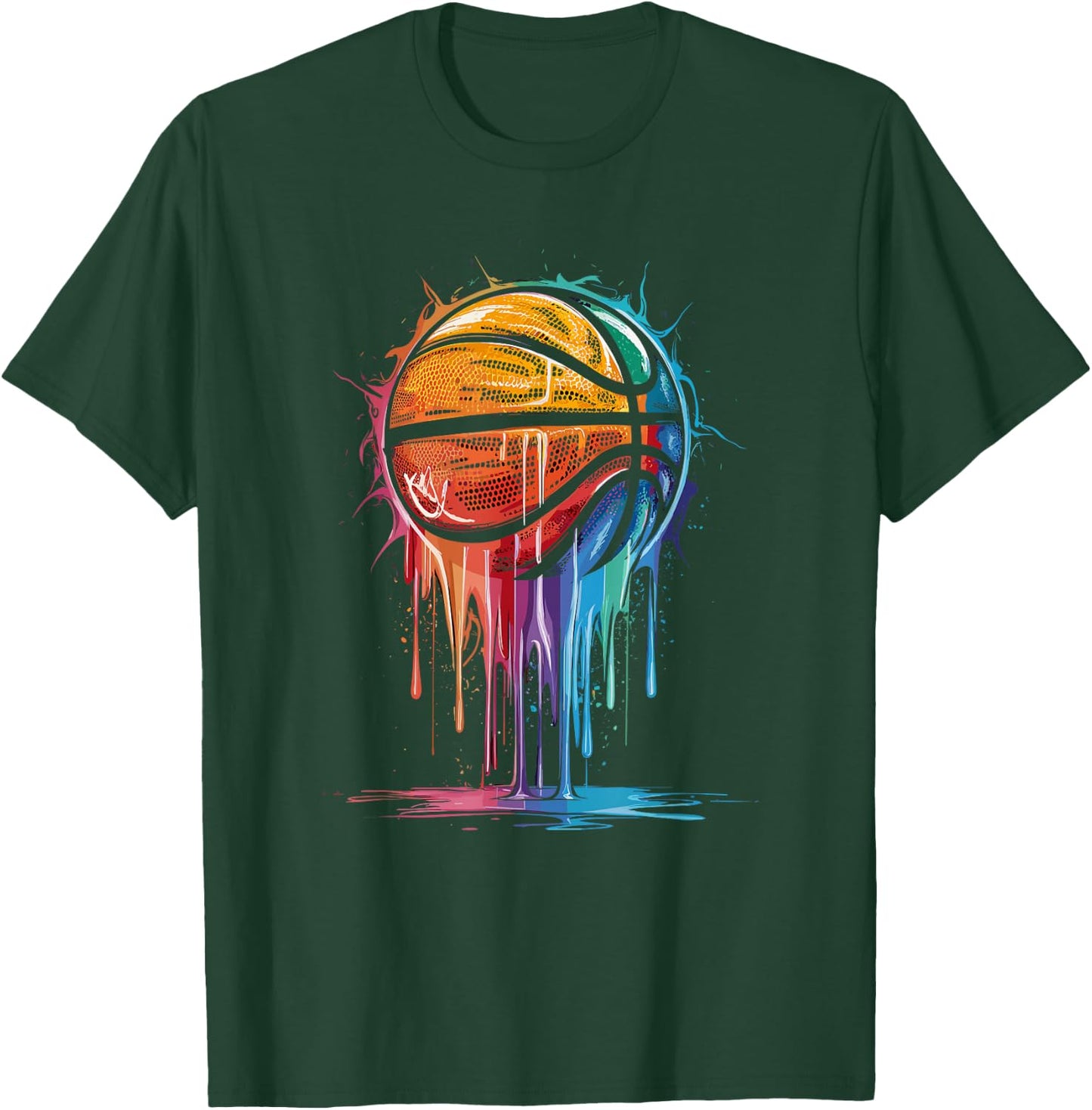Colourful Basketball Player Basket , black T-Shirt - T-Shirt | Forest