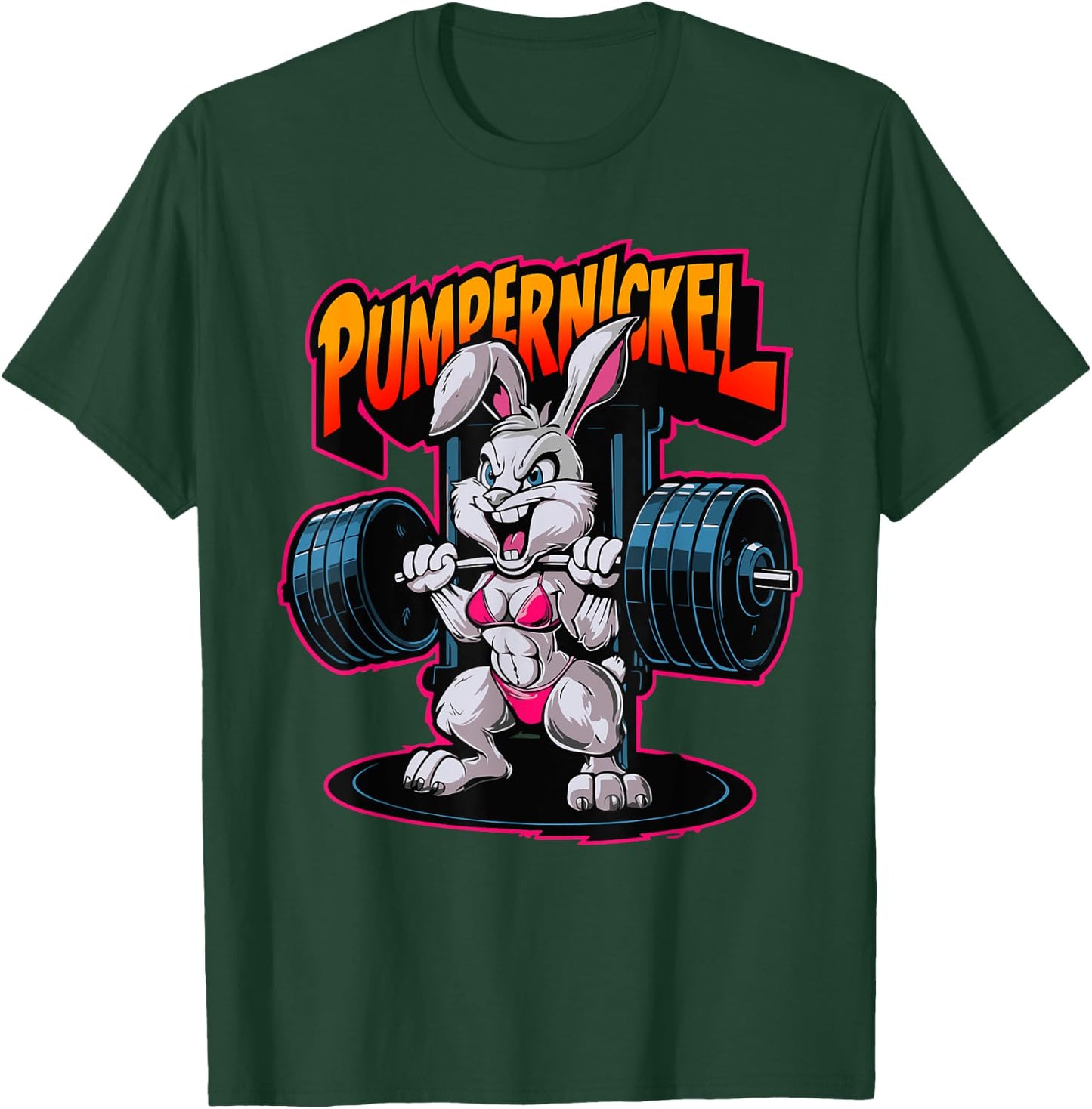 Gym Workout Sport Rabbit Pumpenickel , black T-Shirt - T-Shirt | Forest