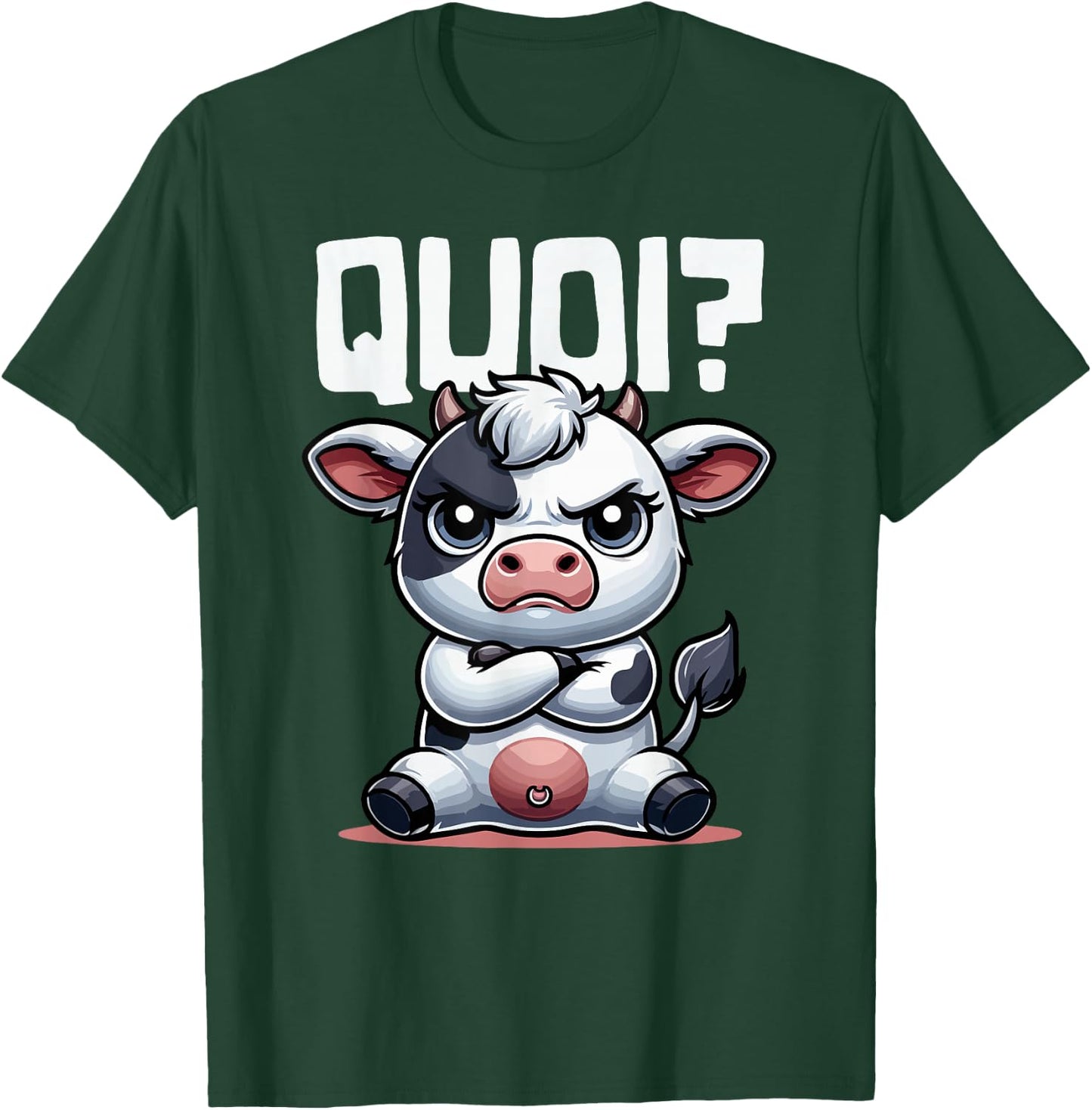 Funny Cow Woman Girl Boy Quoi Idea Cow Pattern , Black, S T-Shirt - T-Shirt | Forest