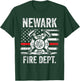 Newark Delaware Fire Department Thin Red Line Fireman T-Shirt - T-Shirt | Forest