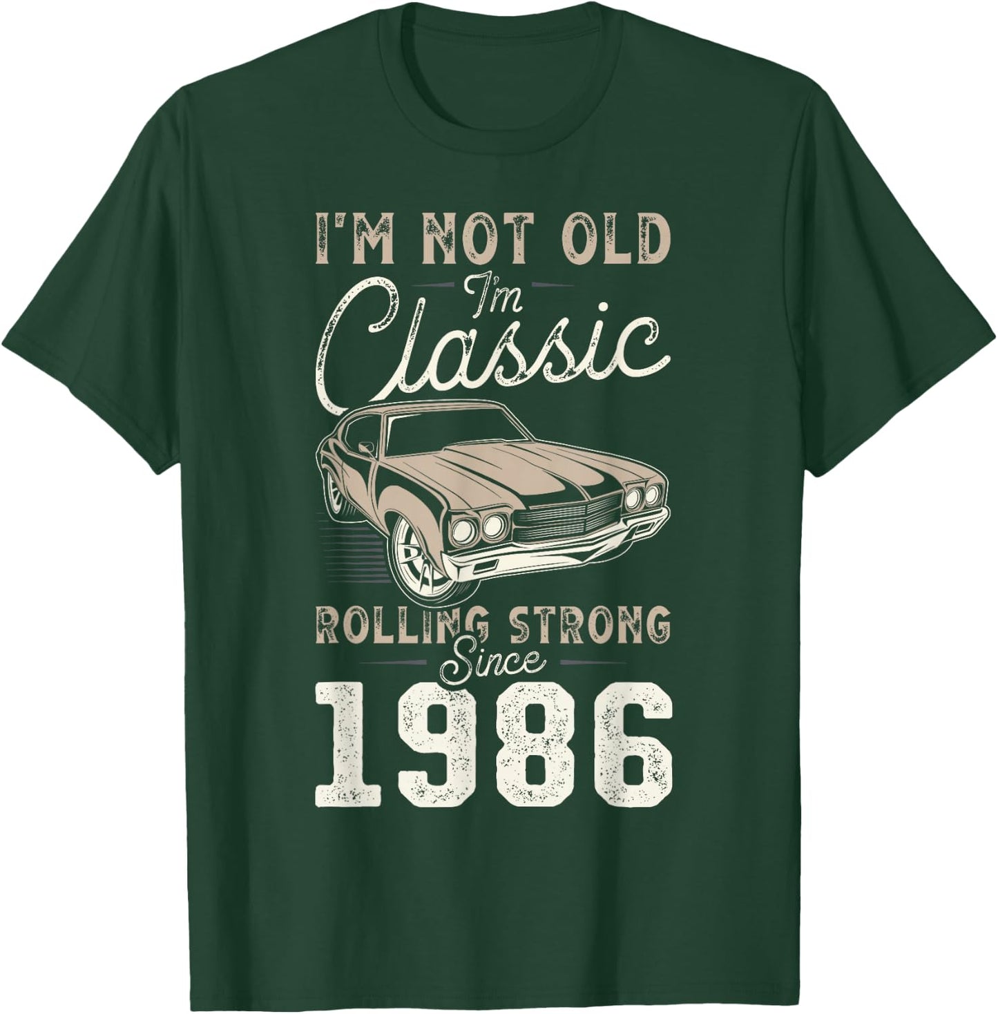 Voiture classique née en 1986 40e anniversaire T-Shirt - T-Shirt | Forest
