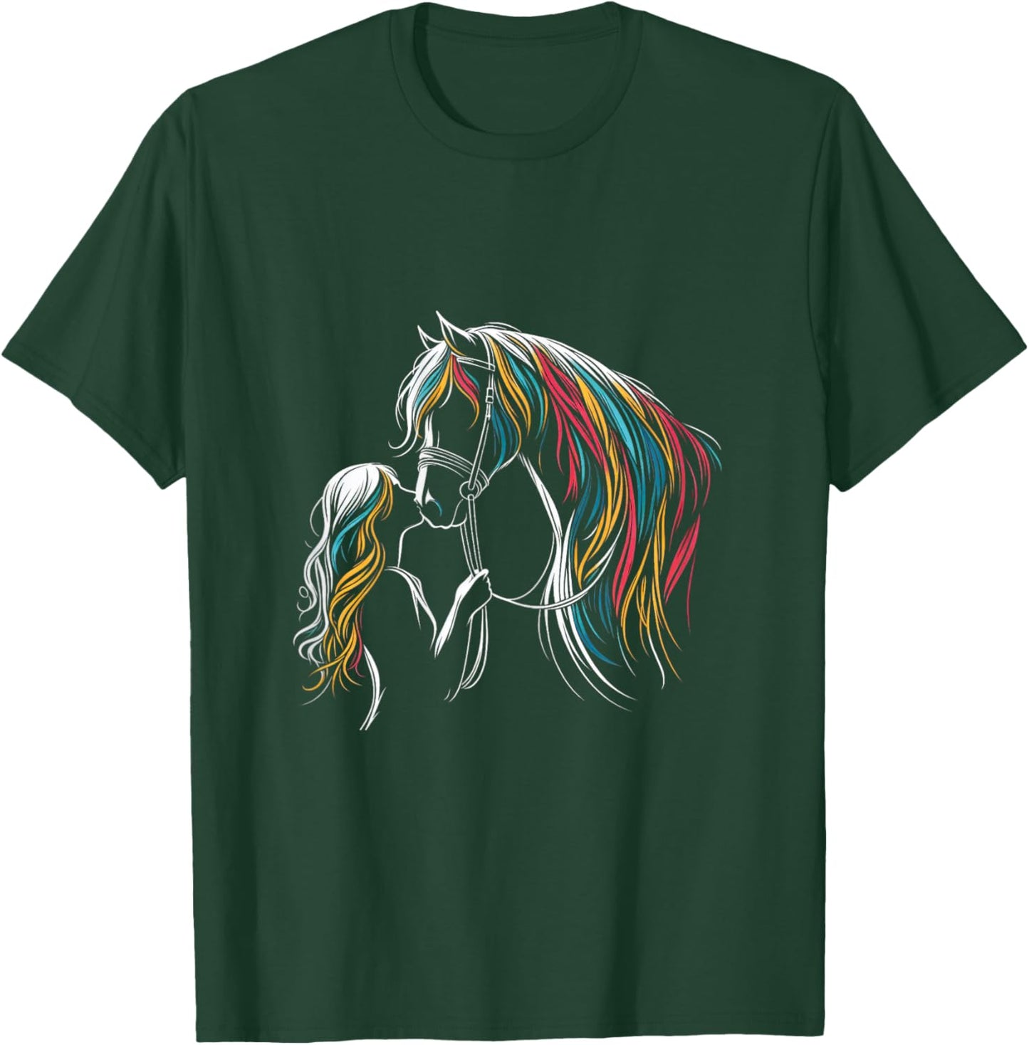 Girl Woman Riding Rider Squire Riding Gift , Black T-Shirt - T-Shirt | Forest