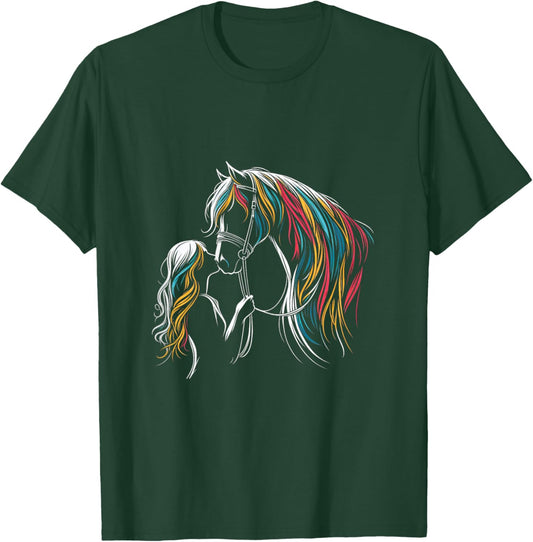 Girl Woman Riding Rider Squire Riding Gift , Black T-Shirt - T-Shirt | Forest