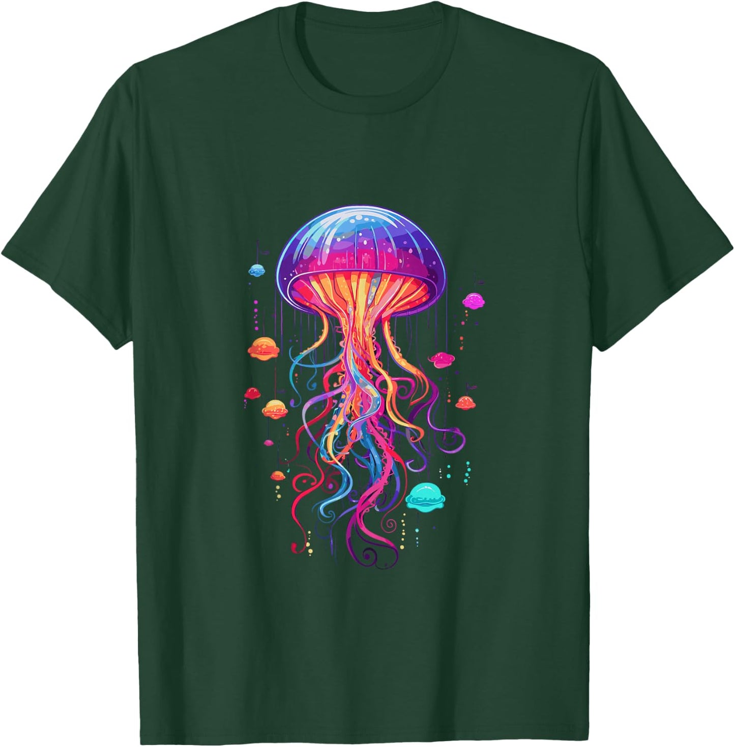 Jellyfish Ocean Animal Scuba Diving Rainbow Jelly Fish T-Shirt - T-Shirt | Forest