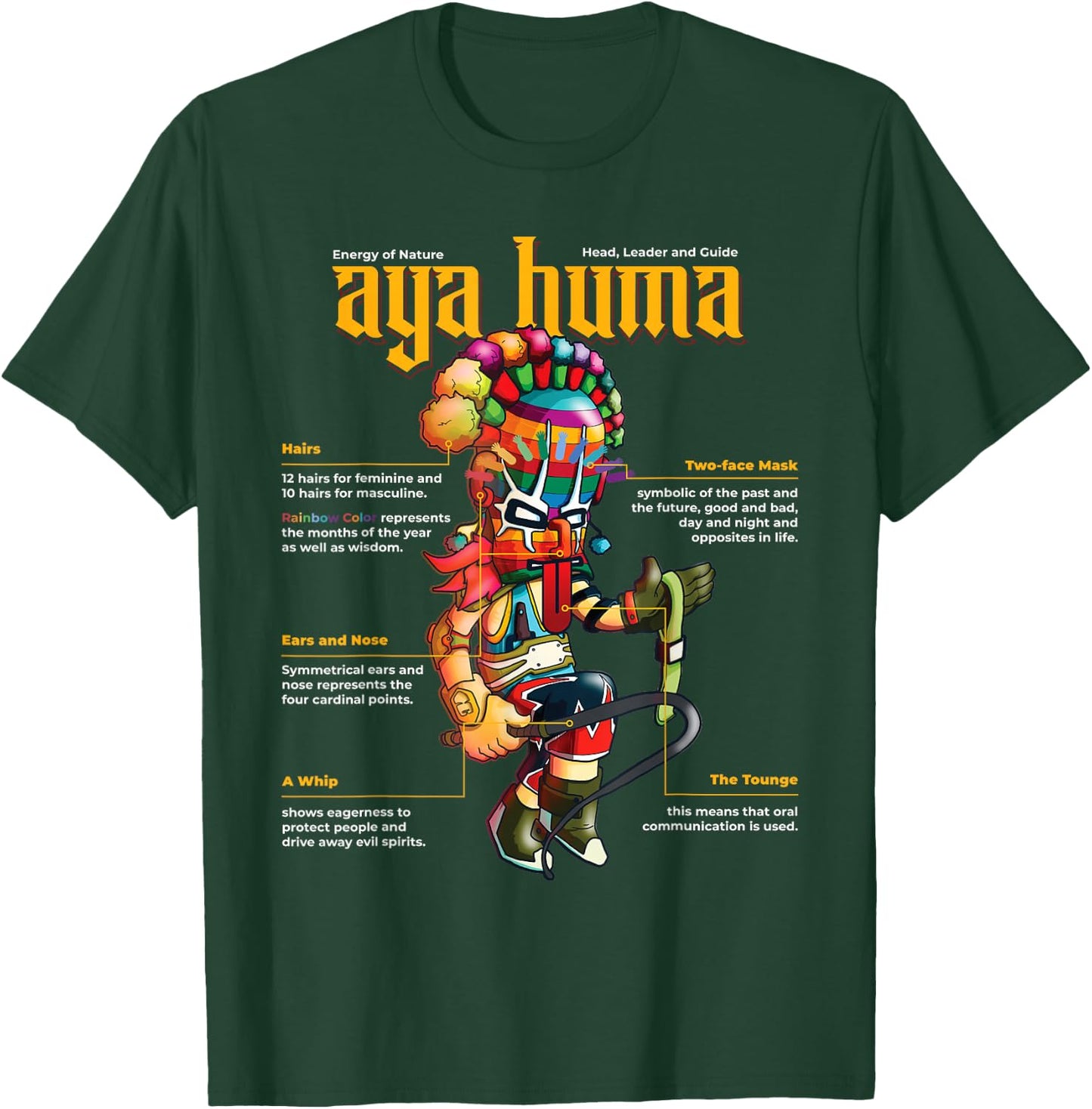 Festival Mask Spirit Head Aya Huma Energy of Nature Diablo T-Shirt - T-Shirt | Forest