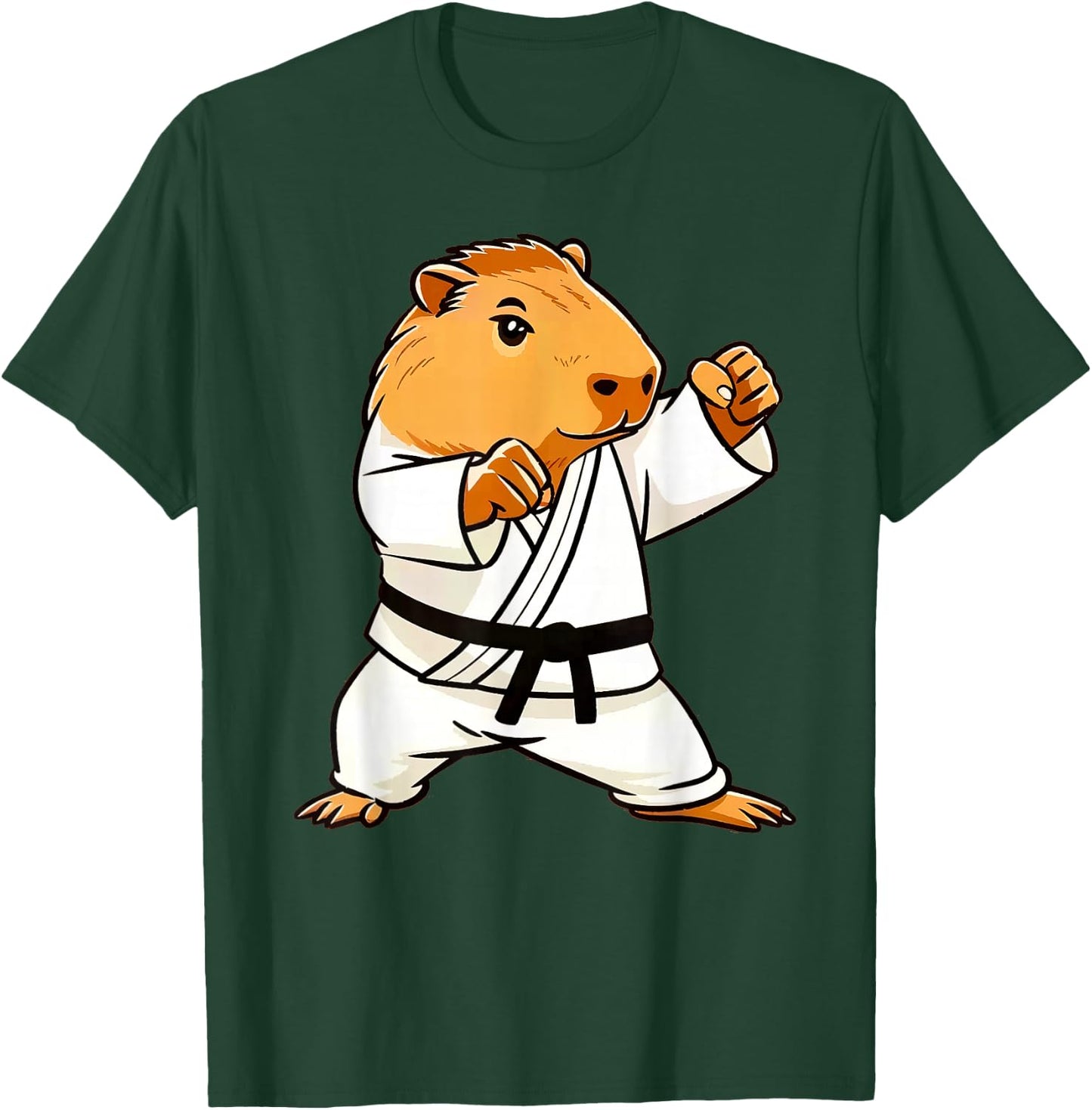 Karate Capybara Funny Martial Arts MMA Men Teen Boys Kids T-Shirt - T-Shirt | Forest