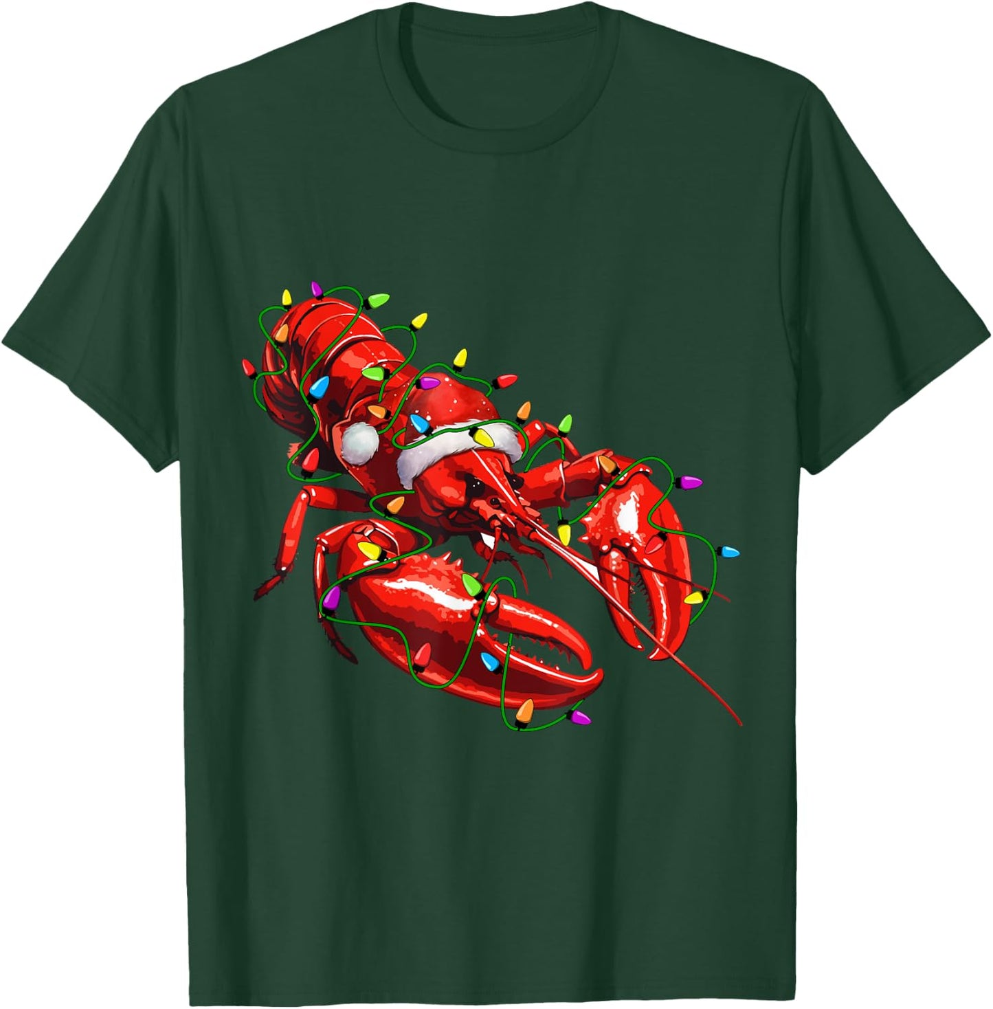 Lobster Santa Christmas Tree Lighting Xmas Funny T-Shirt - T-Shirt | Forest