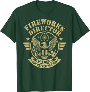 4th of July Memorial Day Boom, Patriotic Fireworks Director T-Shirt - T-Shirt | Forest