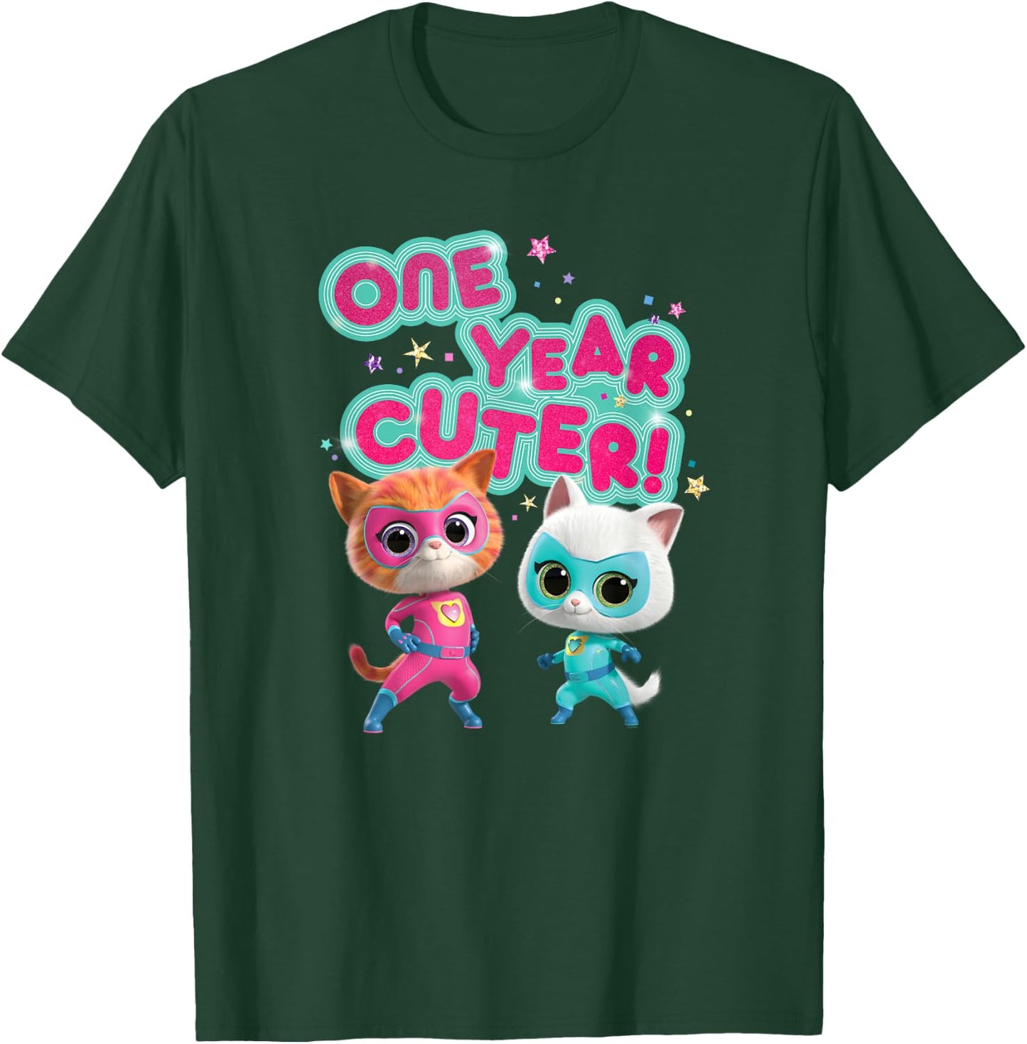 Disney Junior SuperKitties Birthday Kitties One Year Cuter T-Shirt - T-Shirt | Forest