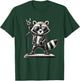 Rock Music & Rocker, Rock Hand, Kids & Boys, Funny Raccoon , Black, S T-Shirt - T-Shirt | Forest