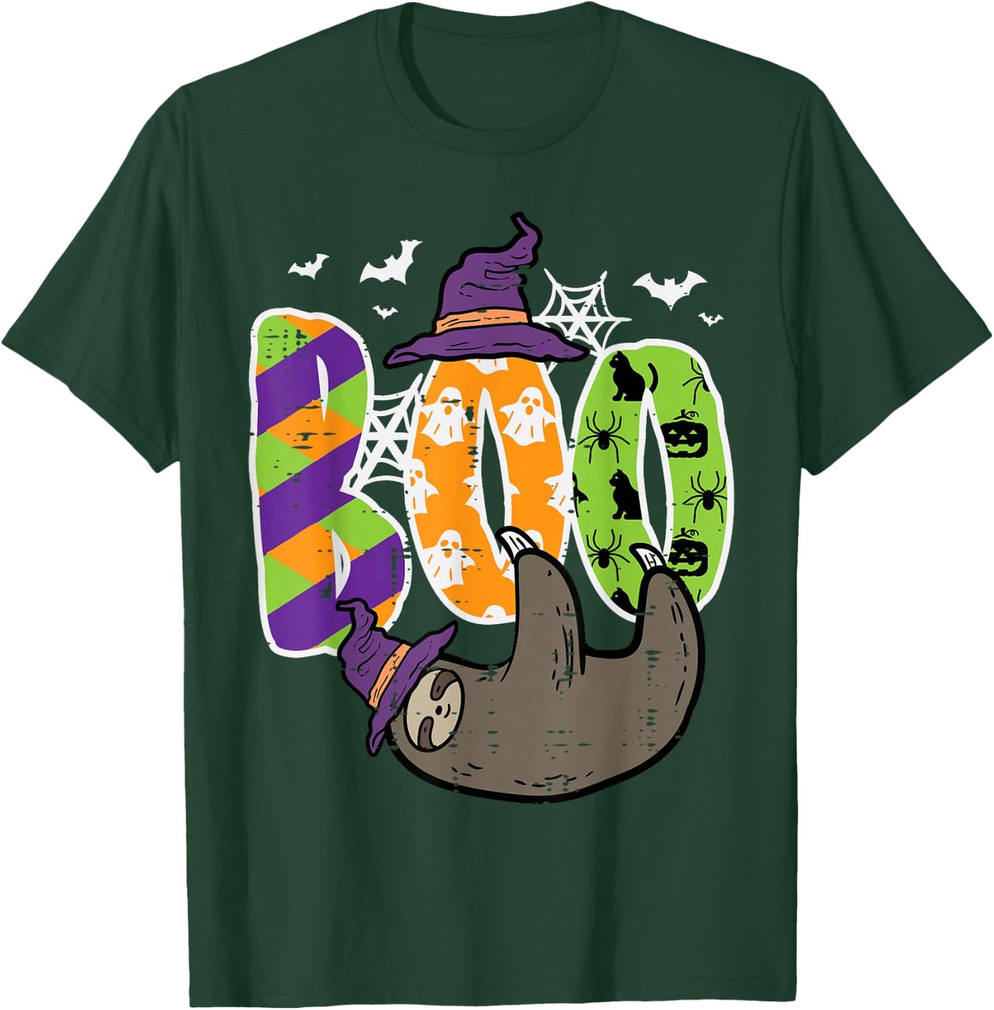 Halloween Sloth Boo Lazy Costume Men Women Boys Girls Kids T-Shirt - T-Shirt | Forest