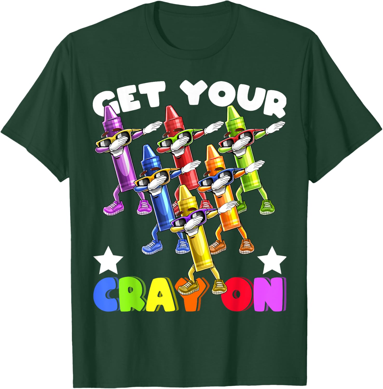 Get Your Cray On Dabbing Crayons Back to School Shirt Kids T-Shirt - T-Shirt | Forest