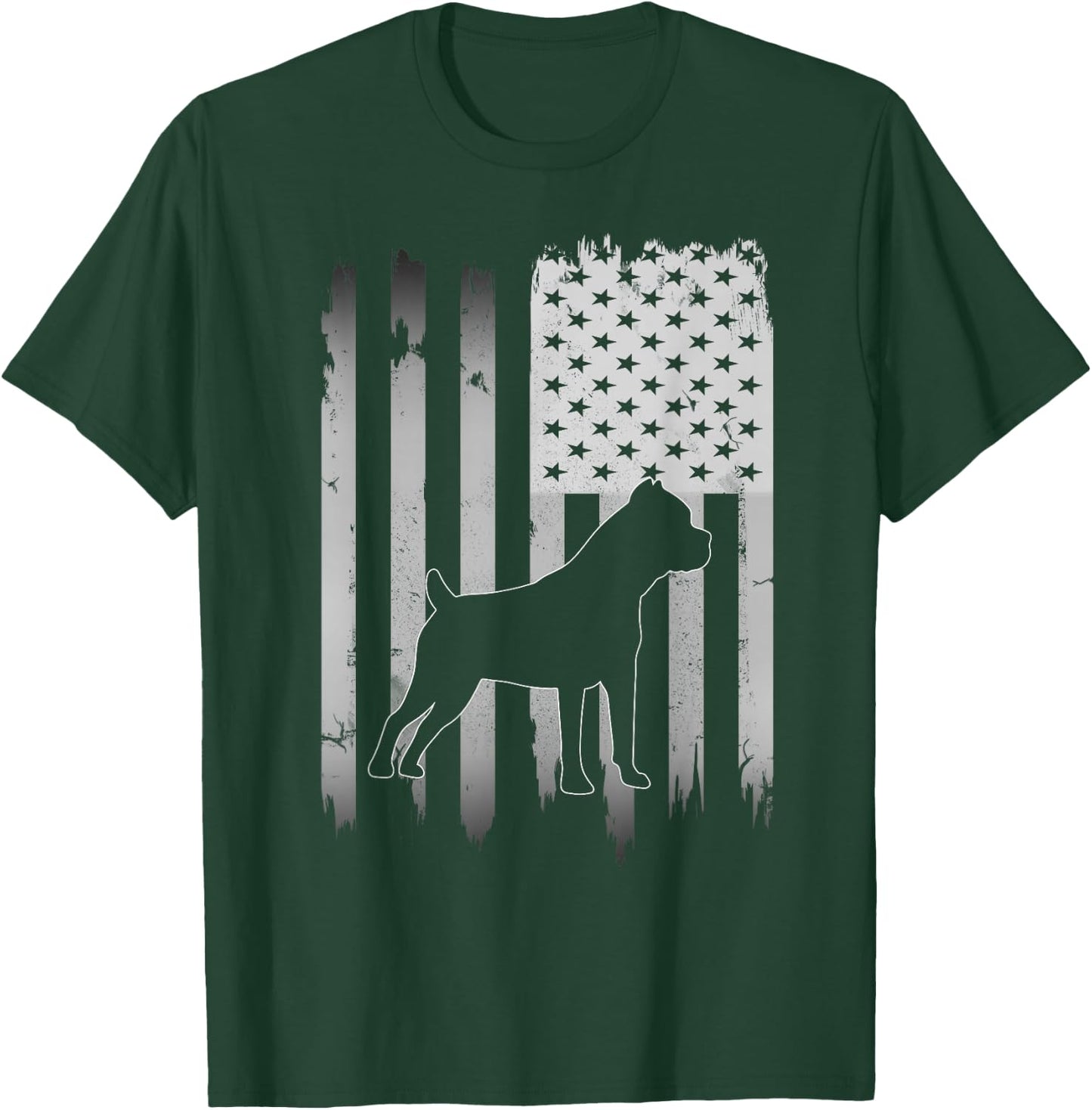Cane Corso Dog USA American Flag 4th of July T-Shirt - T-Shirt | Forest
