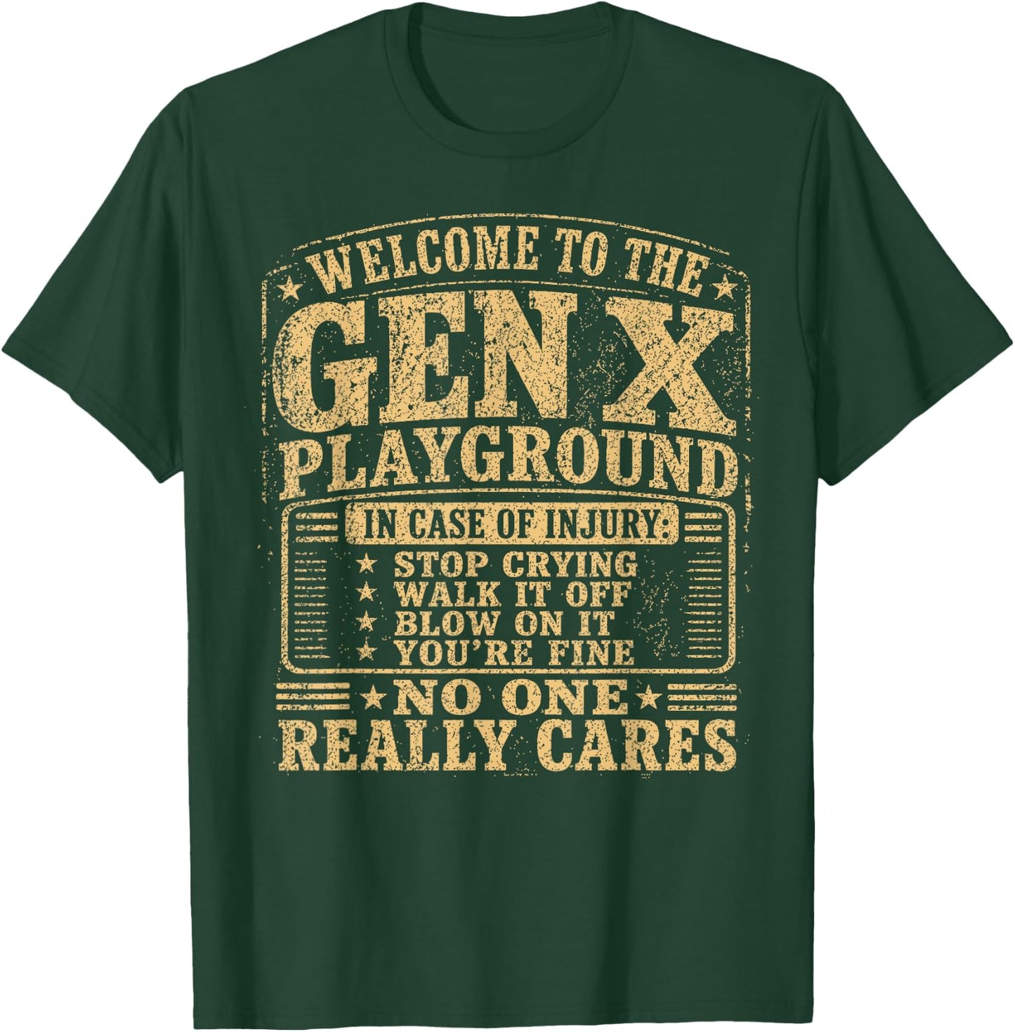 Welcome to The Gen X Playground Sarcastic 70s 80s Humor T-Shirt - T-Shirt | Forest