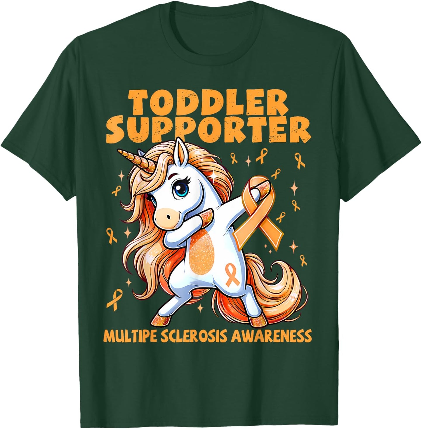 Kids Toddler Supporter Unicorn Multiple Sclerosis Awareness T-Shirt - T-Shirt | Forest