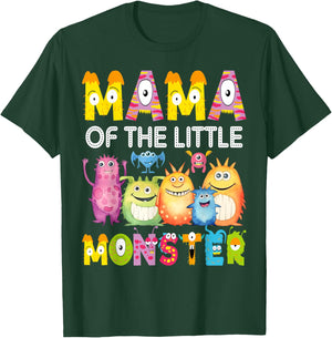 Mama Of The Little Monster 1St Birthday Boy Party T-Shirt - T-Shirt | Forest