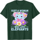 Just A Woman Who Loves Elephants Animal Elephant Girl T-Shirt - T-Shirt | Forest