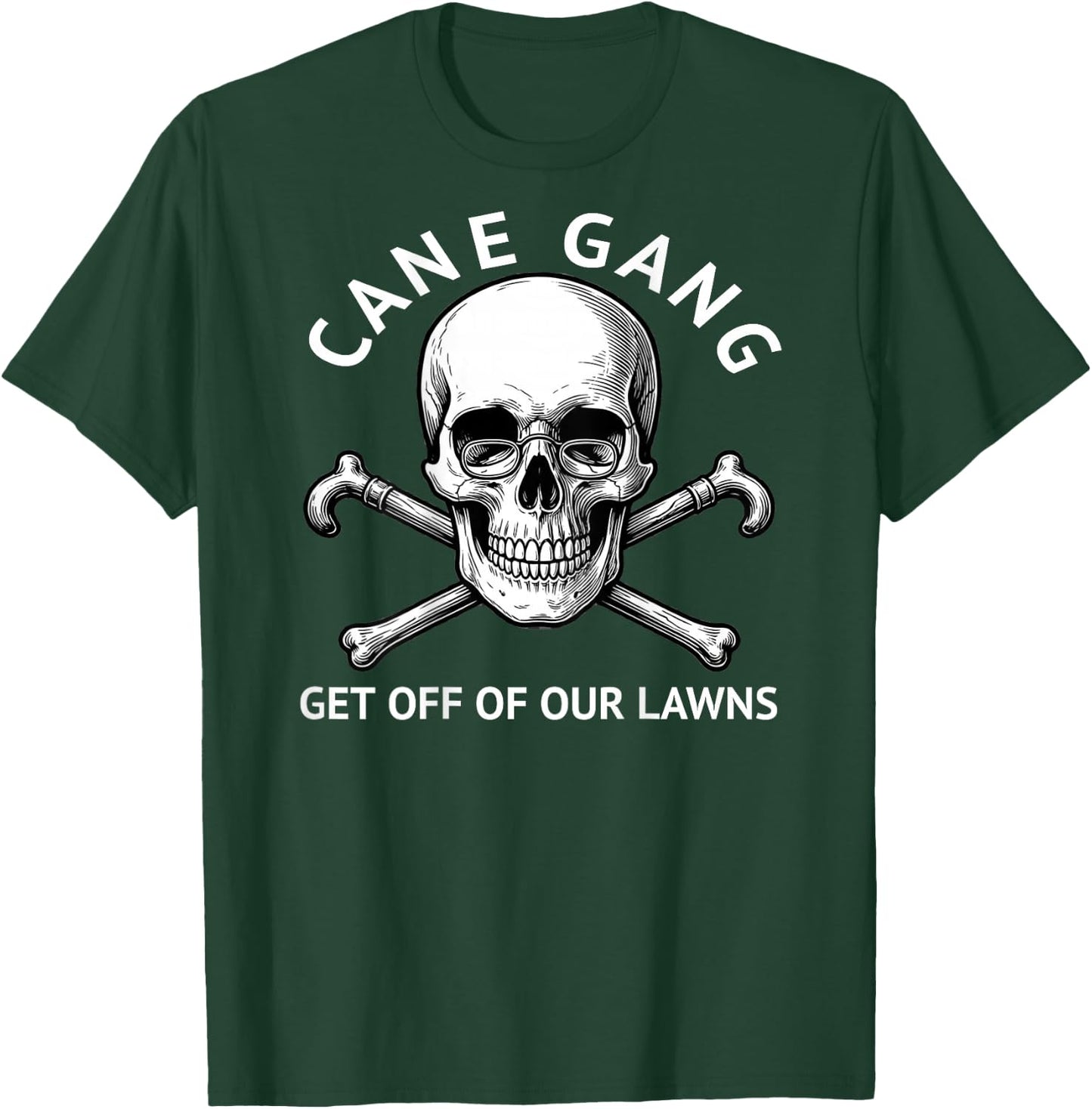 Funny Senior Citizens Cane Gang Get Off Our Lawns Aging Fun T-Shirt - T-Shirt | Forest