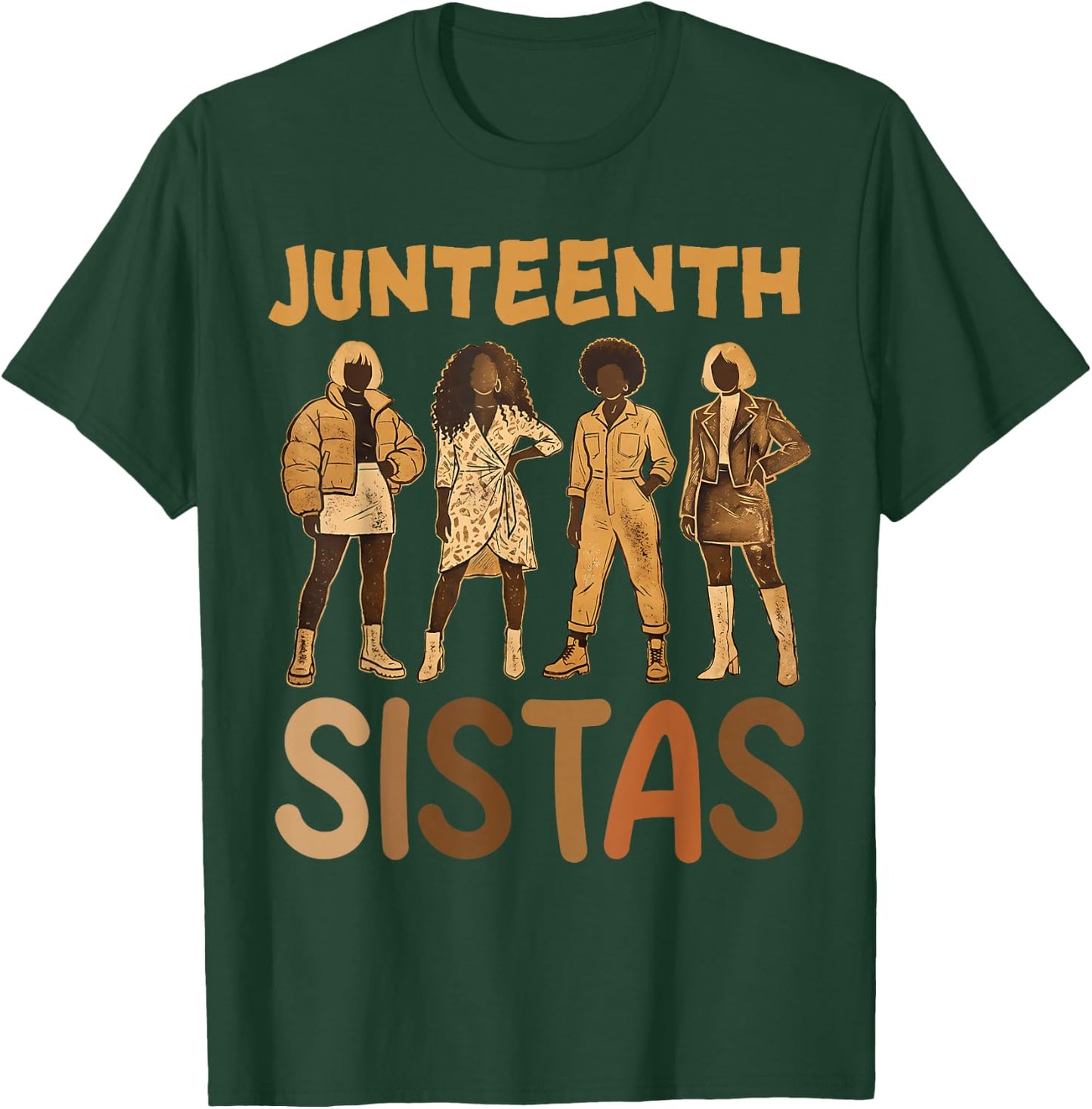 Juneteenth Melanin Queens Afro African American Black Women T-Shirt - T-Shirt | Forest