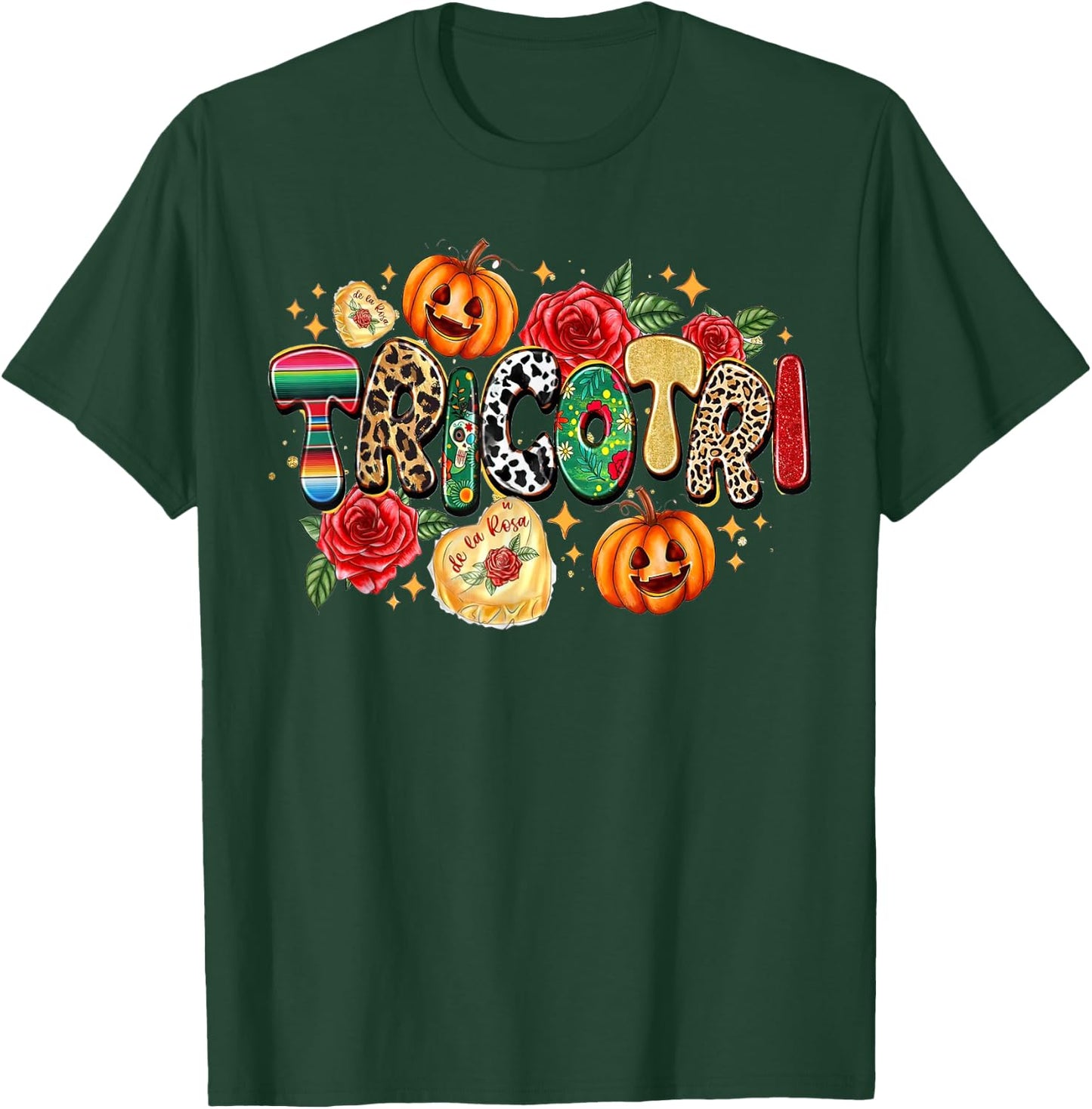 Tricotri With Candies, Happy Halloween, Spooky Vibes T-Shirt - T-Shirt | Forest