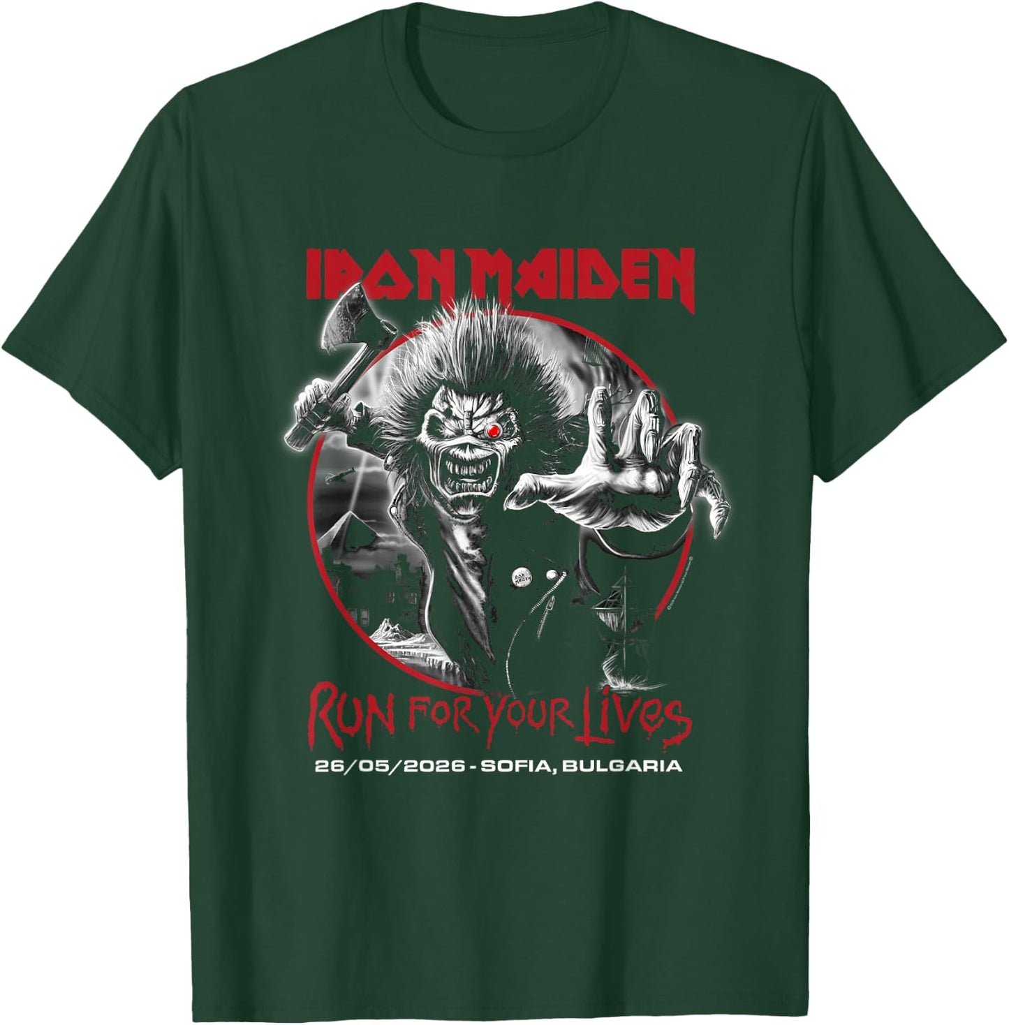 Iron Maiden Run for Your Lives Tour 2026 Sofia T-Shirt - T-Shirt | Forest