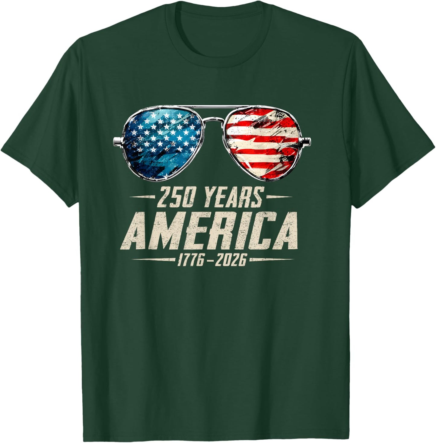America Retro 250 Years 250th Anniversary USA 1776 2026 T-Shirt - T-Shirt | Forest