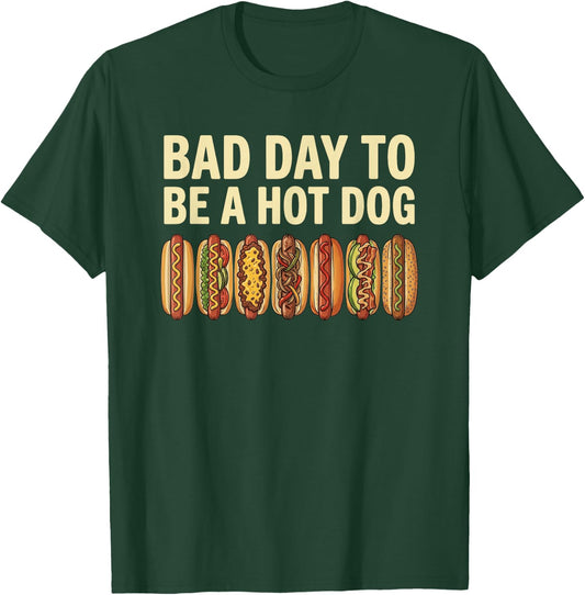 4th of July Independence Day Bad Day to Be A Hotdog T-Shirt - T-Shirt | Forest