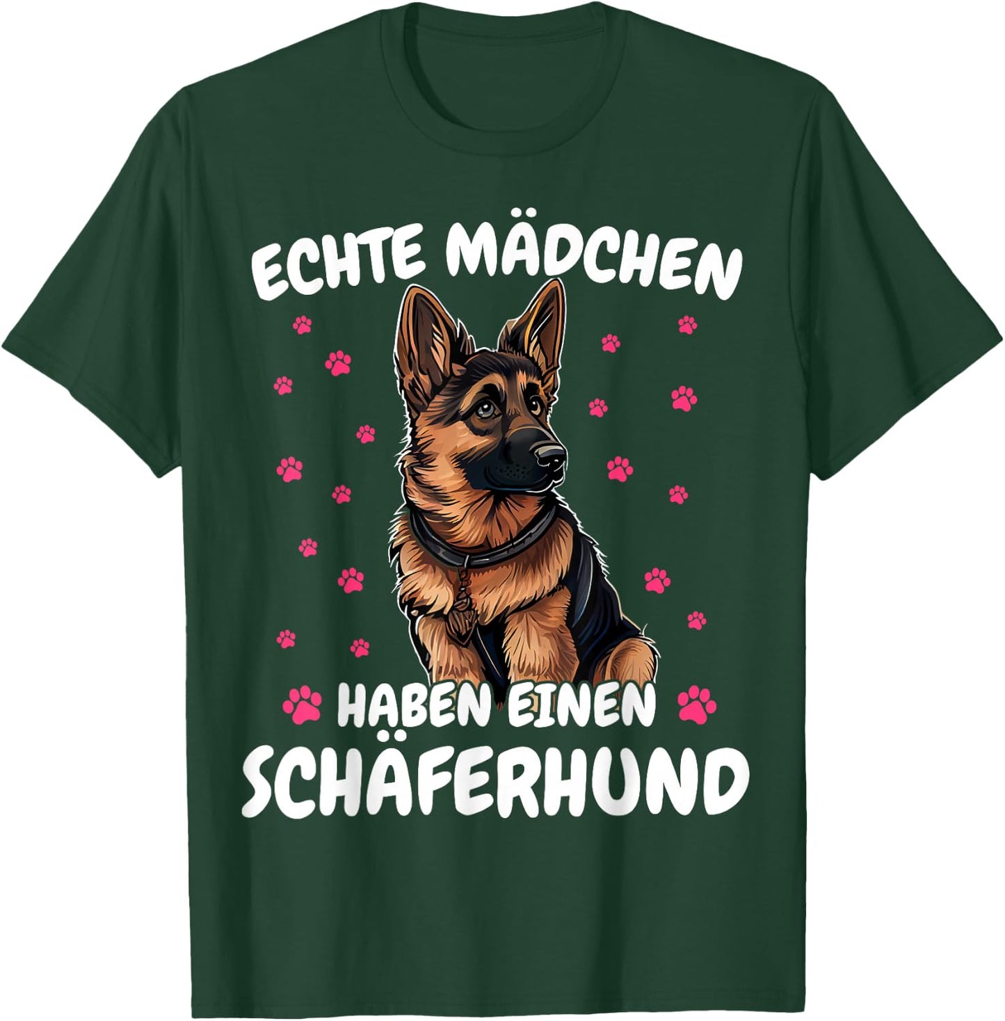 German Shepherd Dog with German Shepherd Design, black T-Shirt - T-Shirt | Forest