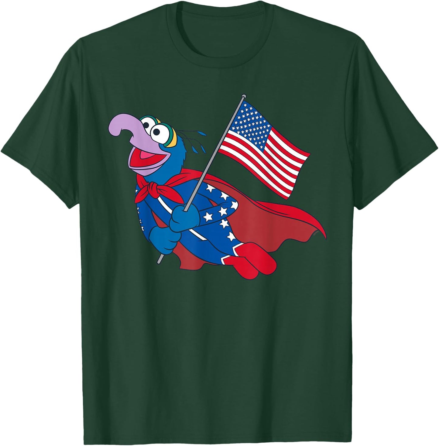 Disney The Muppets Gonzo 4th of July American Flag USA 250th T-Shirt - T-Shirt | Forest