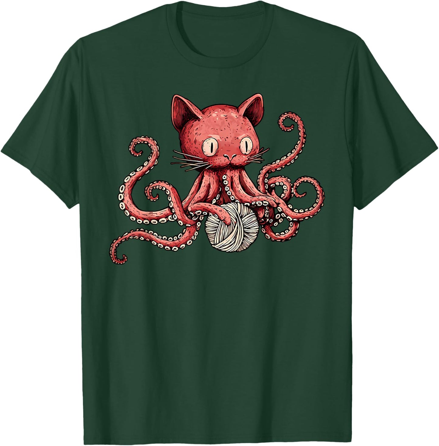 Octopus Crochet Knitting Yarn Octopus Knitter Crocheting T-Shirt - T-Shirt | Forest