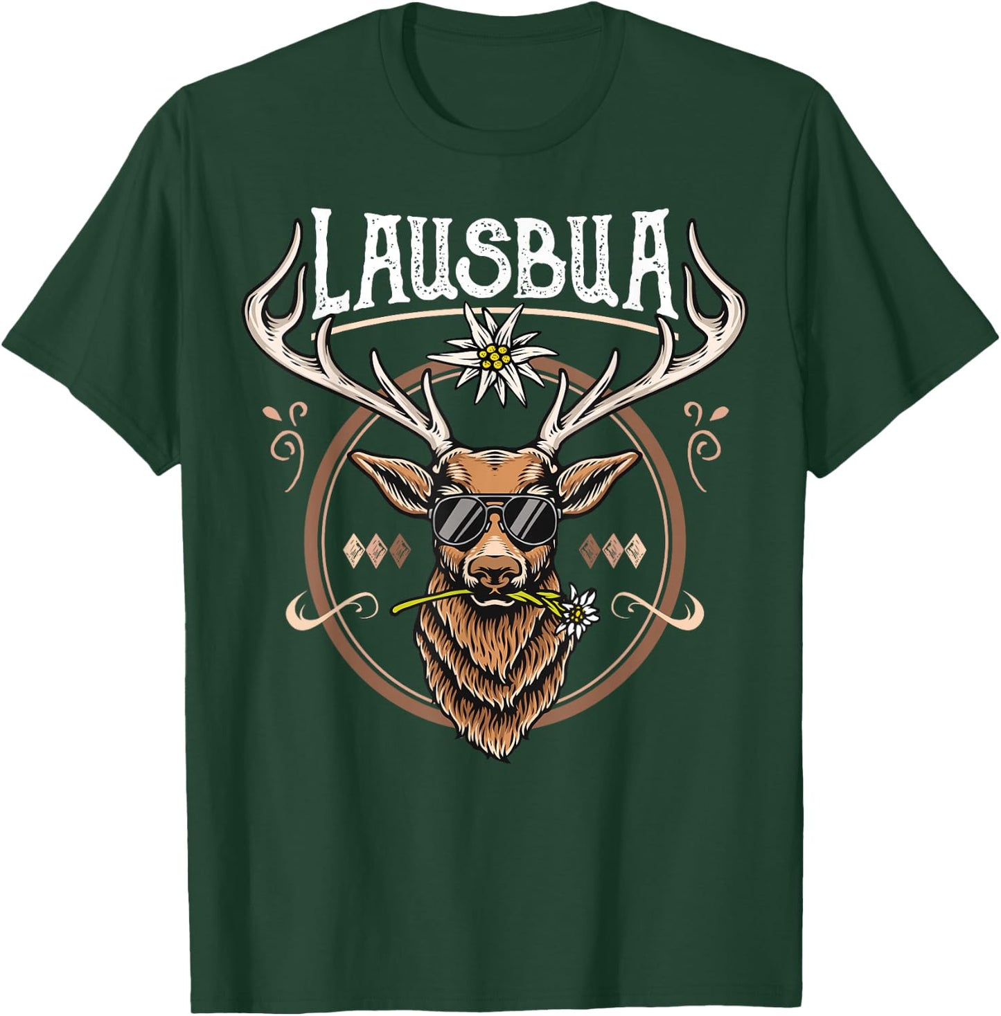 Lausbua Herren Trachtenshirt Kinder Trachten T-Shirt - T-Shirt | Forest
