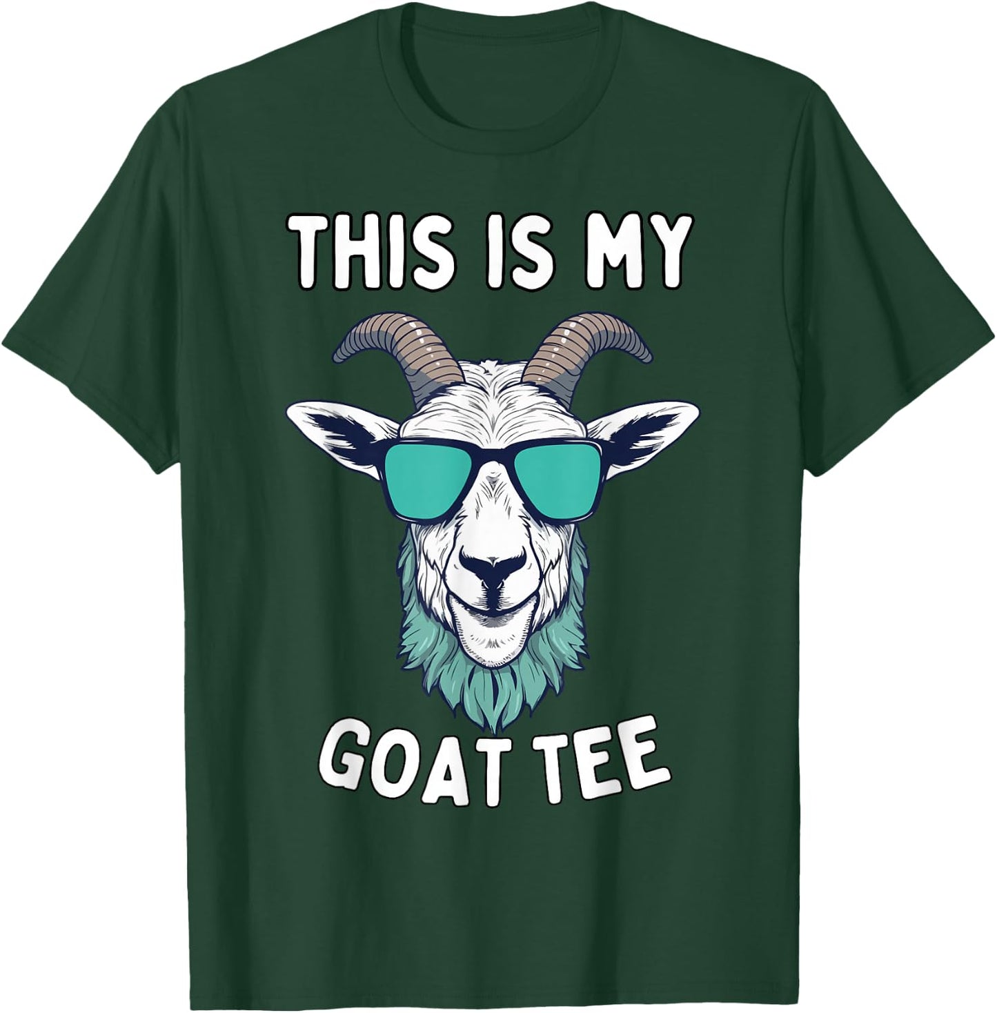 This is My Goat Funny Goat with Glasses Goat Lover Men T-Shirt - T-Shirt | Forest