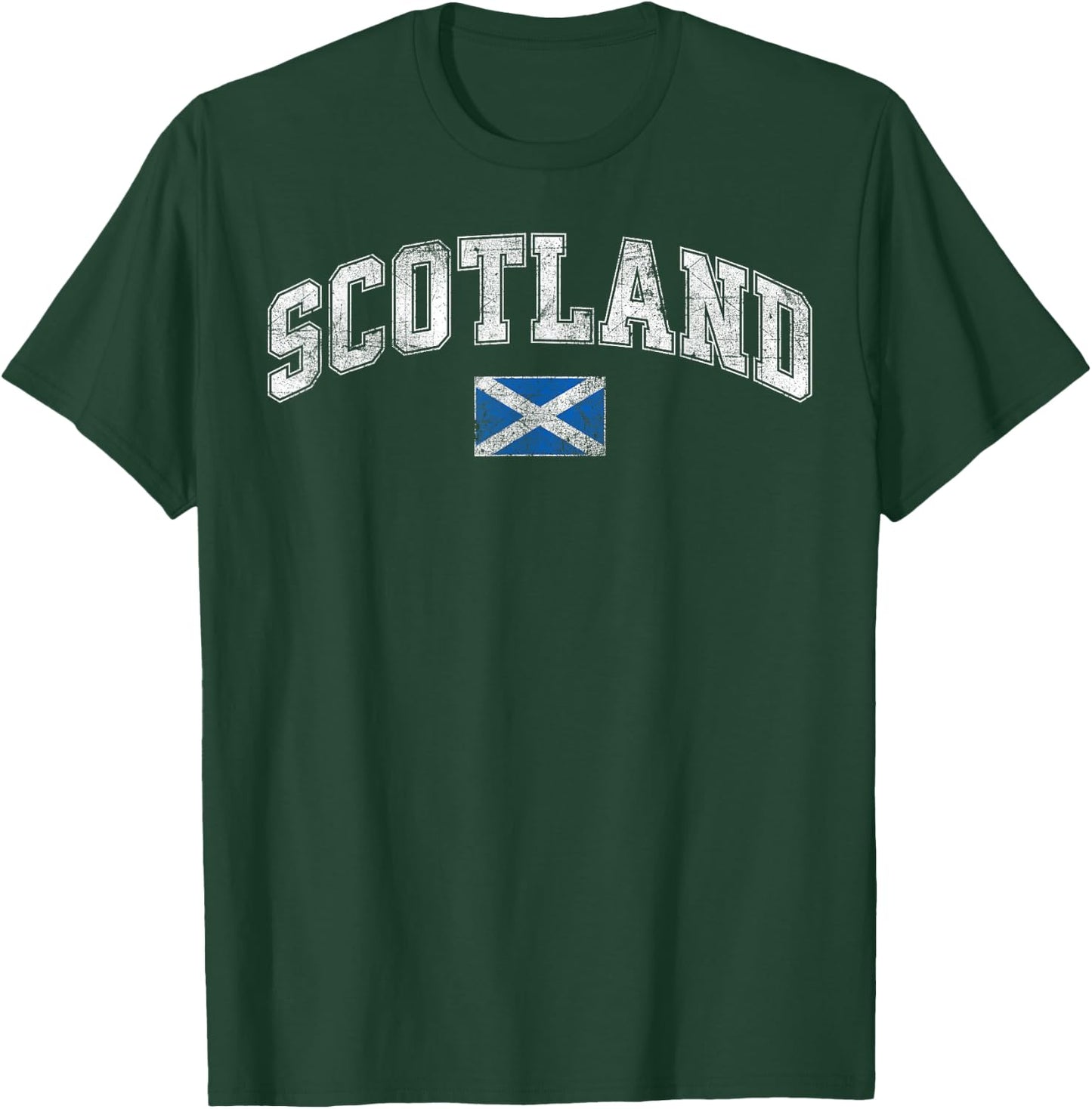 Retro Vintage Scotland | Women Men Kids Scottish Flag T-Shirt - T-Shirt | Forest