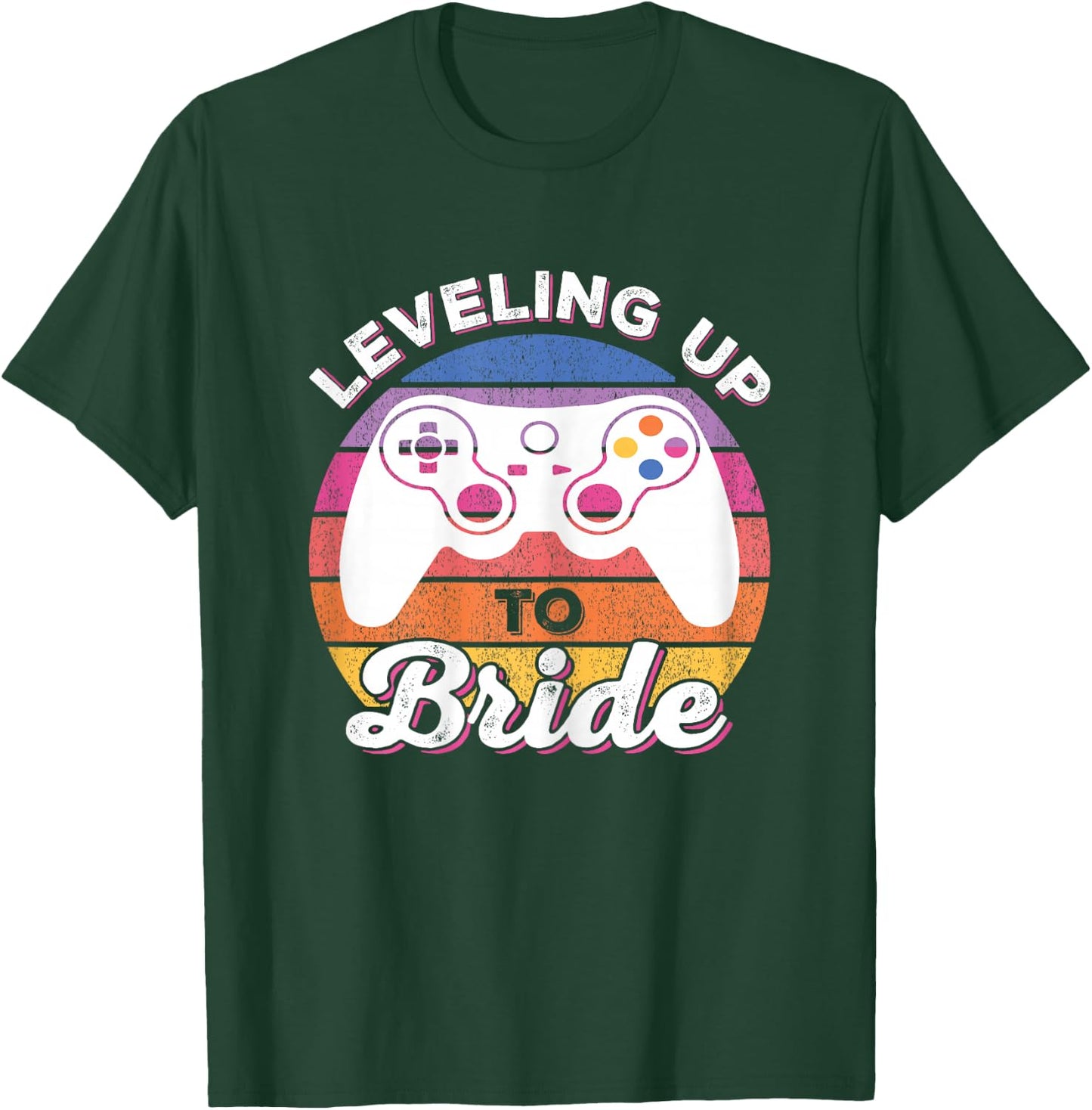 Soon To Be Wife Vintage Video Gaming Leveling Up To Bride T-Shirt - T-Shirt | Forest