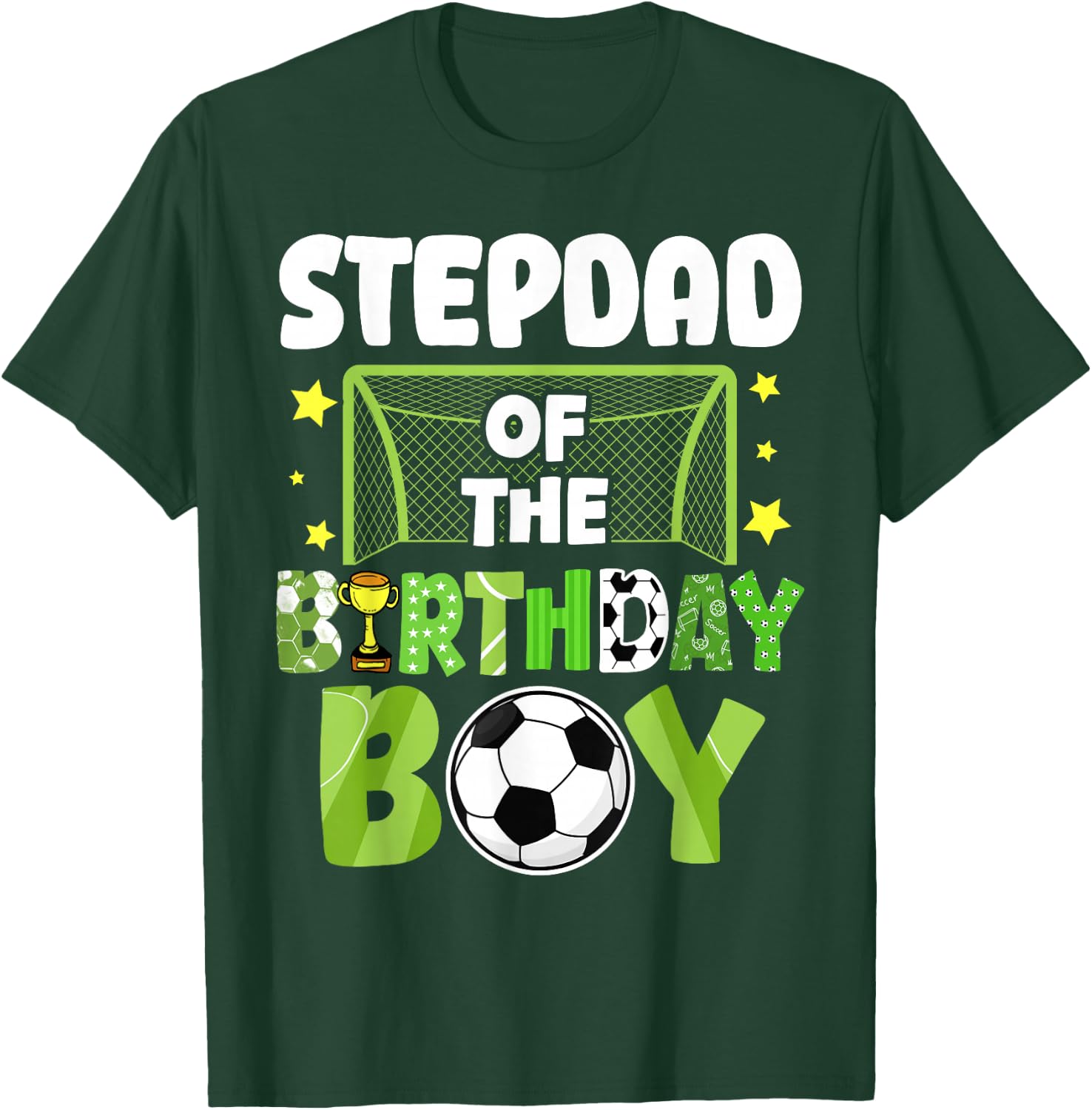 Soccer Stepdad Birthday Boy Party Soccer Family Matching T-Shirt - T-Shirt | Forest