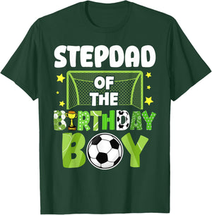 Soccer Stepdad Birthday Boy Party Soccer Family Matching T-Shirt - T-Shirt | Forest