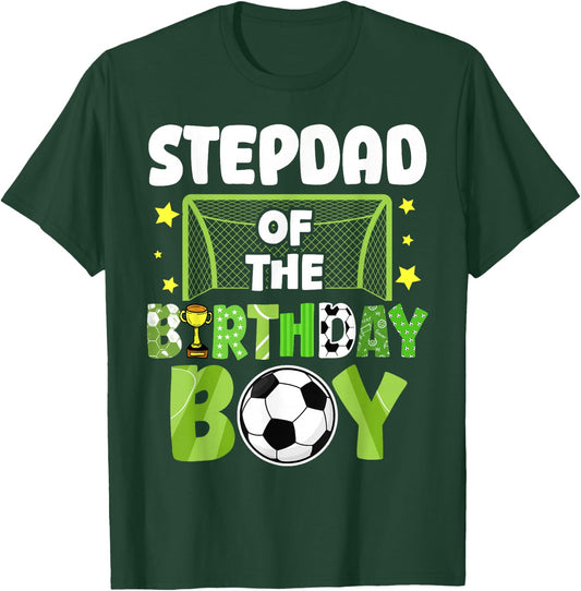 Soccer Stepdad Birthday Boy Party Soccer Family Matching T-Shirt - T-Shirt | Forest