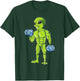 Bodybuilding Funny Workout Gym Weightlifting Fitness Alien T-Shirt - T-Shirt | Forest