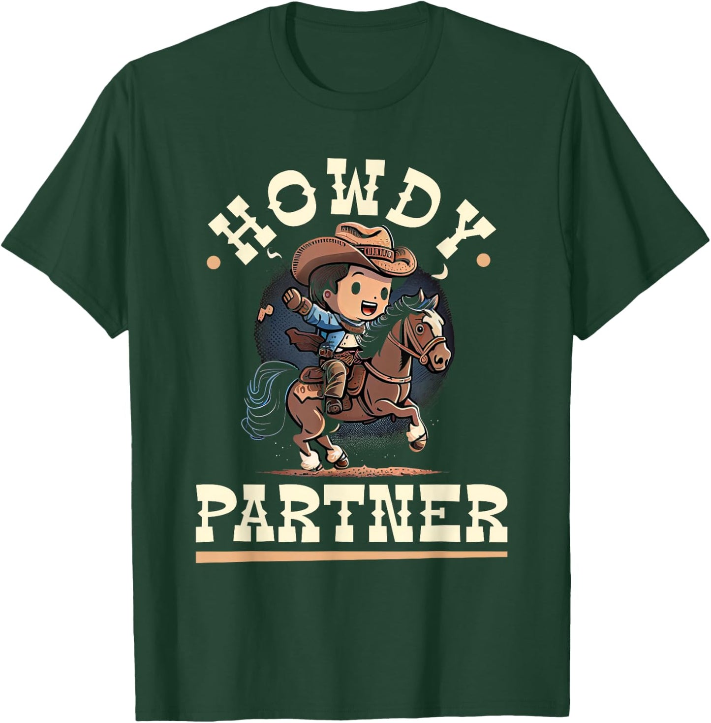 Howdy Partner, Cowboy Rodeo Kleinkind Jungen T-Shirt - T-Shirt | Forest