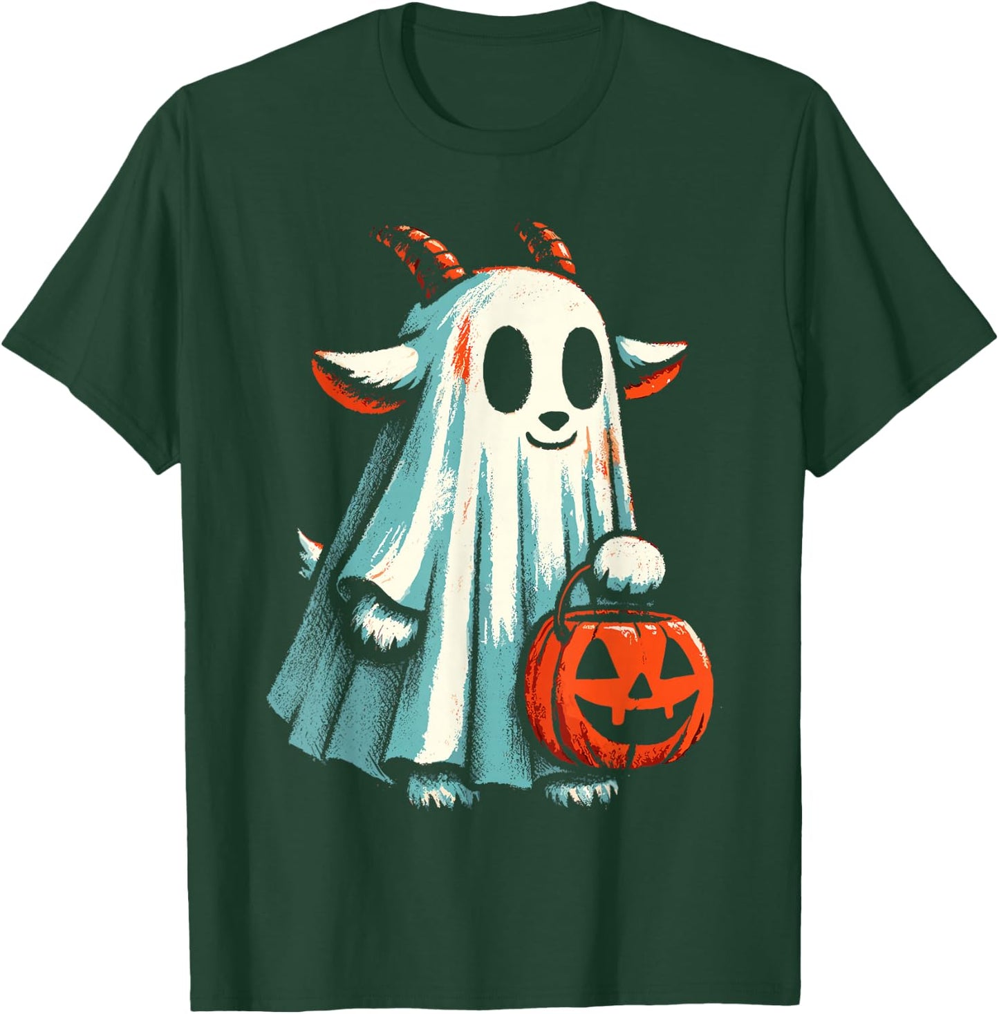 Goat Ghost Funny Halloween T-Shirt - T-Shirt | Forest