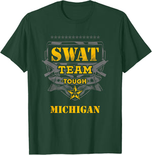 Michigan Police SWAT Team State Shirt Paint Ball T-Shirt - T-Shirt | Forest