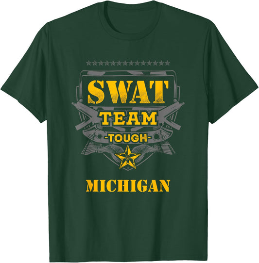 Michigan Police SWAT Team State Shirt Paint Ball T-Shirt - T-Shirt | Forest