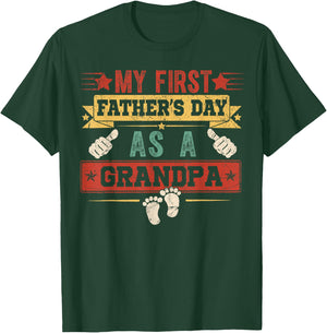 Vintage First Fathers Day As A Grandpa Men Papa T-Shirt - T-Shirt | Forest