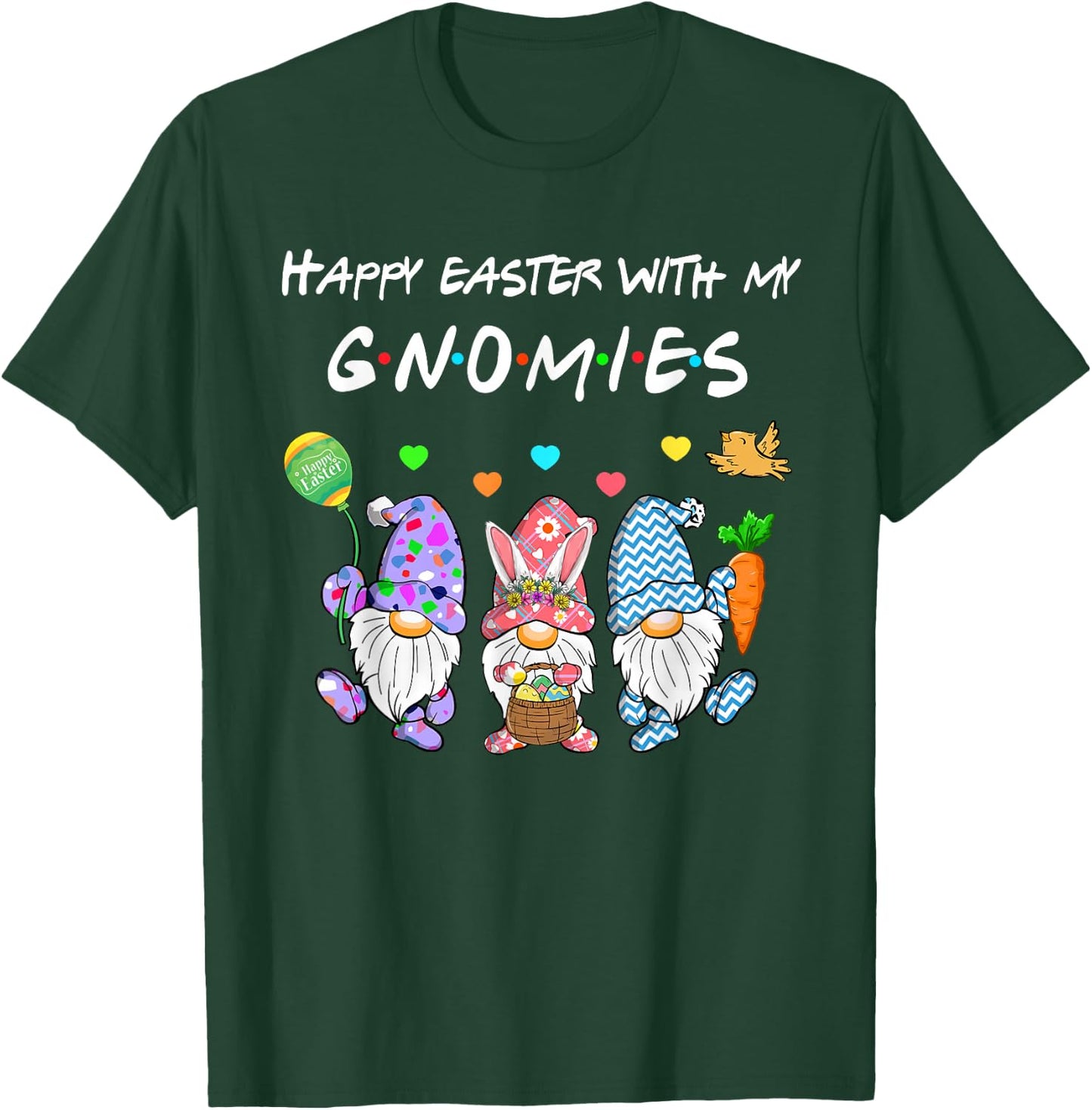 Happy Easter With My Gnomies Gnome Bunny For Boys Girls Kids T-Shirt - T-Shirt | Forest